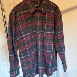Orvis Luxury Flannel Plaid 100% Cotton Long Sleeve Button Shirt